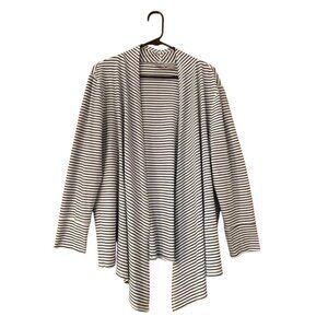 CHICO'S Zenergy Striped Open Front Cardigan Sweater - Size XL
